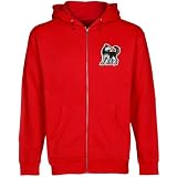 NCAA Northern Illinois Huskies Red Logo Applique Midweight Full Zip Hoody