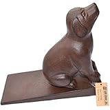 Lulu Decor, Cast Iron Dog Door Stopper, Doorstops Weight 4.75 Lbs (Brown)