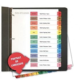 Universal 24810 - Table of Contents Dividers, Assorted Color 12-Tab, Months, Letter, White-UNV24810