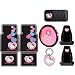 Hello Kitty Sanrio Hearts Design 10pc Combo Set Front & Rear Floor Mats Seat Covers Steering Wheel Cover CD Visor Organizer licence plate frame & Keychain