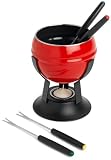 Paderno 7 Piece Cheese/Chocolate Fondue - red