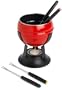 Paderno 7 Piece Cheese/Chocolate Fondue - red