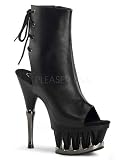 Black Shark Teeth Platform Open Toe Ankle Boot - 12
