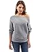PattyBoutik Women's One Shoulder Batwing Ribbed Sweater