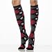 5592 Acrylic Argyle & Skull Knee High Socks, Grey/Black, One Size