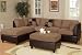 3pcs Sectional Sofa Set with Ottoman in Saddle Finish
