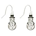 Sterling Silver Snowman Drop Earrings