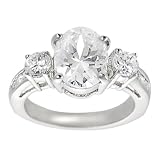 Tressa Silvertone Oval-cut Cubic Zirconia Bridal Ring (Sizes 5 - 9 available)
