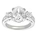 Tressa Silvertone Oval-cut Cubic Zirconia Bridal Ring (Sizes 5 - 9 available)