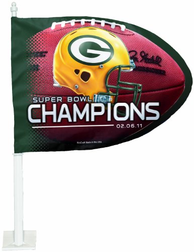 NFL Green Bay Packers Super Bowl Champs Car Flag