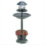 Birdbath with Solar Light and Planters