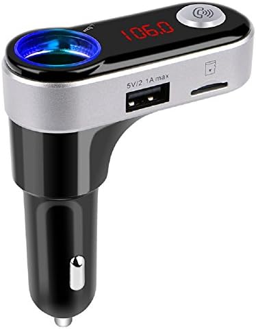 Digeek Hands-free Calling LCD Display Car Kit Wireless FM Transmitter In-car Receiver FM Radio Stereo Adapter Dual USB Charging Port Car Charger for Apple, Samsung, HTC, LG or Smartphone&amp;Tablet (D)