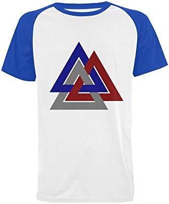 Jonnert Men's Valknut Symbol Borromean Short Sleeve Raglan T Shirt (USA Size)