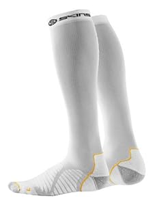 Skins Men's Essentials White/Yellow Compression Sock, Large