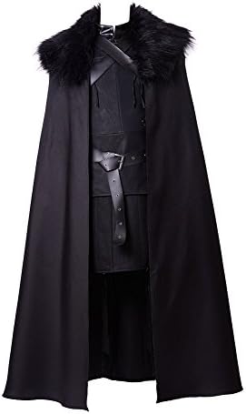 Game of Thrones Costume Jon Snow Knights Watch Cosplay Cloak Cape Outfit