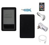 6 Pieces Accessory Combo for Barnes and Noble Nook E-Book Reader: Includes Black Silicone Skin Case Cover, LCD Screen Protector, USB Wall / Travel Charger, USB Car Charger, 2in1 USB Sync and Charging Data Cable and Light Blue Fishbone Style Keychain