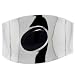 Sterling Silver Oval Onyx Inlay Wave Cuff Bracelet