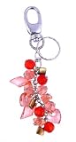Key Chain / Purse Clip - K14 - Beads and Locks - Salmon
