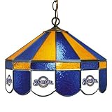 MLB Milwaukee Brewers 16-Inch Diameter Stained Glass Pub Light