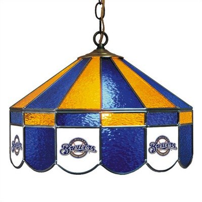 Milwaukee Brewers Stained Glass Pub Light Style: Swag