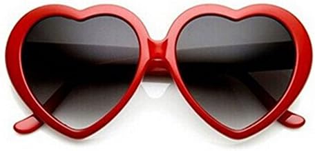 Lolita Glow in the Dark Love Heart Shaped Matte Sunglasses (Red)