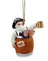 FuN Santa Pirate & Barrel of Rum Christmas Ornament