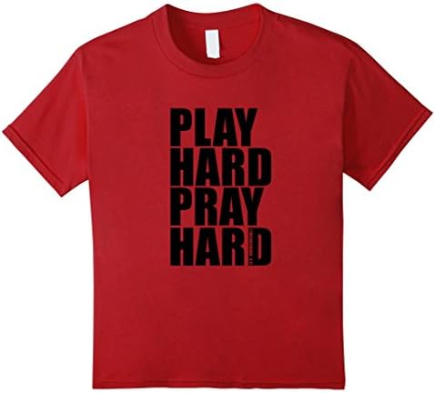 Kids Play Hard (Black) T-Shirt 12 Cranberry