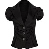 FULL TILT Ruched Womens Jacket-Top - Black