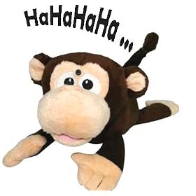 Chuckle Buddies ~ Rolling Laughing Motion-activated Monkey - In a Gift Box