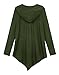 Women's Pluse Size Hooded Sweatshirt Jacket Cape Style (3XL, Army green)