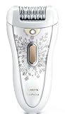 Philips HP6576 Satin Perfect Body And Face Rechargeable Epilator with Luxury Bag, Light Tweezers And Three Attachment Heads