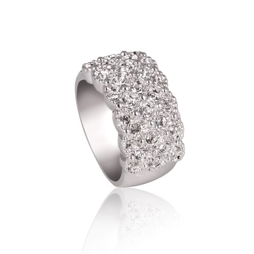 Fashion Plaza Ring Cz Use Austrian Crystal Engagement Wedding Bride Ring R238
