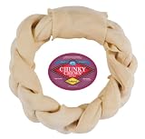 Chunky Chews&Acirc;&reg; 8" Natural Braided Rawhide Ring for Large Dogs
