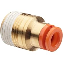 SMC KQ2SS PBT One-Touch Tube Fitting with Sealant, Hexagon Socket Head Adapter, Tube OD x NPT Male with Brass Threads