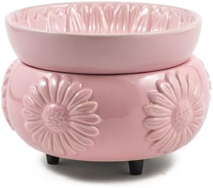 JKL 2-In-1 Tart & Jar Candle Warmer - Pink Gerbera Daisy 762868