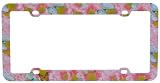 Car Plastic License Plate Frame - Butterflies w/ Flowers