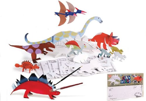 Dinodulos, 12 dinosaures en carton pr� d�coup�s � peindre