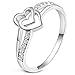 Women's Fashion Heart Crystal Engagement Wedding Cz Band Eternity Cubic Zirconia Ring Silver