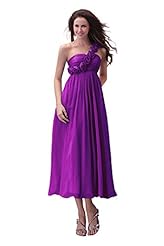 One Shoulder Ankle Length Short Chiffon Bridesmaid Dress 