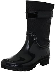 Calvin Klein WAVERY RUBBER+SMALL LOGO NYLON+PATENT, Damen Stiefel, Schwarz (BBK) EU 39