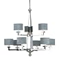 Candice Olson Chloe Candle Base Chandelier, Chrome with Blue Poly/Silk Shades
