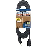 Prime Wire & Cable EC532725 25-Foot 14/3 SJTOW Farm and Shop Extension Cord, Black