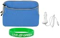 Non-OEM Amazon Kindle DX 9.7 Dual-Pocket Sleeve Case with Car Charger - Blue