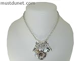 PARURE METAL ARGENTE NACRE ET FLEUR 025211