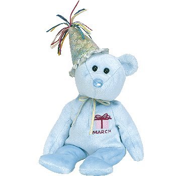 TY Beanie Babies - March the Teddy Birthday Bear