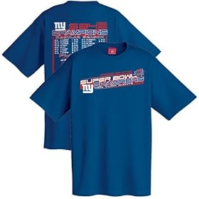 New York Giants Royal Blue Super Bowl XLII Champions Victory Path Schedule T-shirt