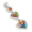 Millefiori Triple Heart Pendant