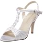 Colorful Creations Women's Faith Anklestrap Sandal,White Dyeable Satin,7 B(M) US