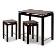 3 Piece Espresso Finish Pub Dining Set