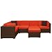 Atlantic Bellagio 6-Piece Outdoor Sectional, Orange
